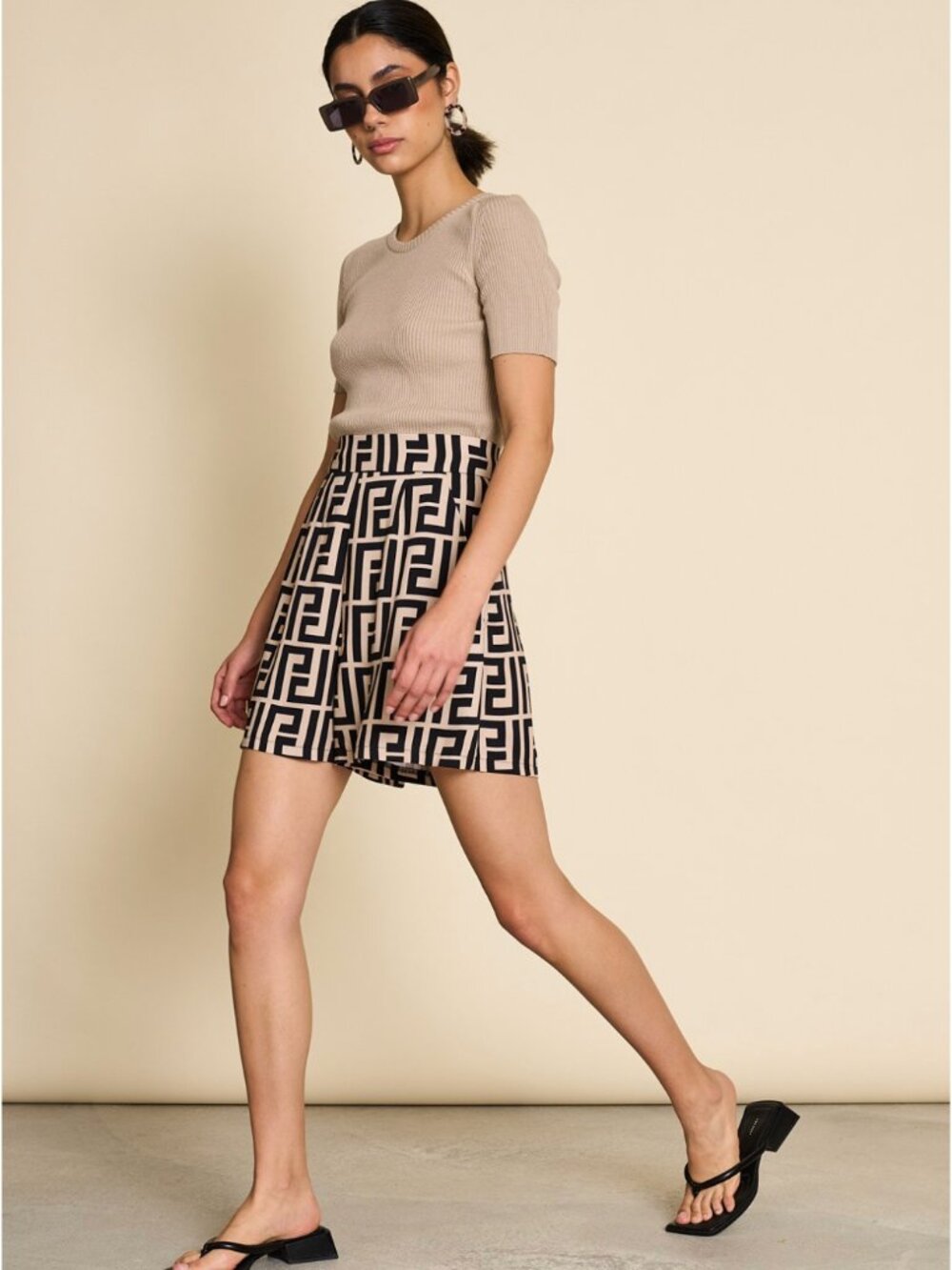 Jan N June Shorts Viseu Meander Print, Size L